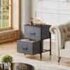 WLIVE Nightstand, 2 Drawer Dresser for Bedroom, Small Dresser with 2 Drawers, Bedside Furniture, Night Stand, End Table with Fabric Bins for Bedroom, Closet, Entryway, College Dorm, Dark Grey - Image 5