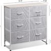 WLIVE Fabric Dresser for Bedroom, 6 Drawer Double Dresser, Storage Tower with Fabric Bins, Chest of Drawers for Closet, Living Room, Hallway, Light Grey - Image 4