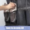 Tiblue Over The Door Shoe Organizers 35 Mesh Pockets Hanging Shoe Organizer Shoe Rack For Closet Entryway Bedroom Bathroom Pantry Shoe Holder, Men Sneakers, Women High Heeled Shoes, Flip Flops Black - Image 9