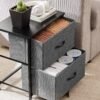 Sweetcrispy Nightstand with 2 Storage Drawers, 20" Height End Tabl Small e Bed Side Furniture, Wooden Top Fabric Cabinet Kids Night Stand Mini Dresser for Bedroom, Closet, Entryway, College Dorm - Image 7
