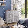 WLIVE Fabric Dresser for Bedroom, 6 Drawer Double Dresser, Storage Tower with Fabric Bins, Chest of Drawers for Closet, Living Room, Hallway, Light Grey - Image 5