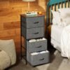 WLIVE Dresser with 4 Drawers, Storage Tower, Organizer Unit, Fabric Dresser for Bedroom, Hallway, Entryway, Closets, Sturdy Steel Frame, Wood Top, Easy Pull Handle, Dark Grey - Image 5