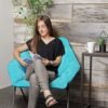 Zenithen Limited Portable Foldable Hexagon Plush Indoor Accent Seat Folding Dish Chair, Perfect for Bedrooms, Dorm Rooms, Living Rooms, and Gaming, Teal Corduroy (Pack of 2) - Image 3