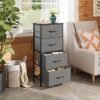 WLIVE Dresser with 4 Drawers, Storage Tower, Organizer Unit, Fabric Dresser for Bedroom, Hallway, Entryway, Closets, Sturdy Steel Frame, Wood Top, Easy Pull Handle, Dark Grey - Image 3