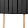 Tavira Allure® College Dorm Headboard with Legs - Bevel Panel - Faux Leather Black - Image 2