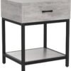 Amyove Set of 2 Grey Nightstands with Charging Station, End Tables Living Room with Drawer and Shelf, Bedside Table with USB Port & Power Outlet for Bedroom College Dorm - Image 6
