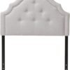 Baxton Studio Cora Modern and Contemporary Greyish Beige Fabric Upholstered Twin Size Headboard - Image 2