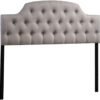 Baxton Studio Morris Modern and Contemporary Fabric Upholstered Button-Tufted Scalloped Headboard Beige/Twin - Image 2