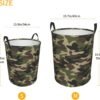 62L Round Laundry Hamper Camouflage Pattern Storage Basket Waterproof Coating Green Camo Organizer Bin For Nursery Clothes Toys - Image 5