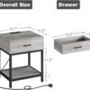 Amyove Set of 2 Grey Nightstands with Charging Station, End Tables Living Room with Drawer and Shelf, Bedside Table with USB Port & Power Outlet for Bedroom College Dorm - Image 4