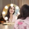 Vanity Mirror with Lights, 13" Hollywood Mirror Tabletop Makeup Mirror with 7 Dimmable LED Bulbs, Large Lighted Mirror for Bedroom Smart Touch Control 3 Colors Light 360°Rotation, - Image 7