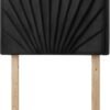 Tavira Allure® College Dorm Headboard with Legs - Sunrise Panel - Velvety Black - Image 2