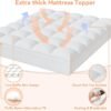 Twin XL Mattress Topper for Back Pain, Extra Thick Pillow Top Mattress Pad Cover with 8"-21" Deep Pocket, Soft Mattress Protector Filled Down Alternative for College Dorm (White, Twin XL) - Image 3