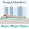 2 Inch 7-Zone Twin XL Memory Foam Mattress Topper College Dorm Extra Long Egg Crate Cooling Gel Infused Mattress Pad Bed Topper for Pressure Relief Soft & Breathable, CertiPUR-US Certified - Image 6