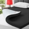 3 Inch Gel Memory Foam Mattress Topper Queen Size, Mattress Pad Cover for Pressure Relief, Bed Topper with Removable Cover, Soft & Breathable, Black - Image 2