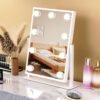 Vanity Mirror with Lights, Lighted Makeup Mirror Hollywood Makeup Mirror with 9 Dimmable Bulbs and 3 Color Lighting Modes, Smart Touch Control, 360°Rotation - Image 8