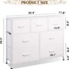 WLIVE Dresser with 7 Drawers, Dressers for Bedroom, Fabric Storage Tower, Hallway, Entryway, Closets, Sturdy Steel Frame, Wood Top, Easy Pull Handle, White - Image 4