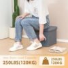 B FSOBEIIALEO Storage Ottoman Cube, Linen Small Foot Seat,for Living Room, Bedroom, Home Office, Dorm Storage Footrest Grey 11.8"x11.8"x11.8" - Image 7