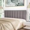 Tbfit Upholstered Wall Mounted Headboard Bed, Peel and Stick Soundproof Headboards, Tufted Floating Dorm Bed Headboard, Each Panel Sized 10” x 24” (Grey, 12) - Image 2