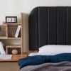 Tavira Allure® College Dorm Headboard with Legs - Bevel Panel - Faux Leather Black - Image 4
