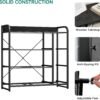 YITAHOME Fabric Dresser with 7 Drawers - Storage Tower with Large Capacity, Organizer Unit for Living Room - Sturdy Steel Frame, Easy Pull Fabric Bins & Wooden Top (Black/Grey) - Image 7
