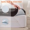3 Inch Gel Memory Foam Mattress Topper Queen Size, Mattress Pad Cover for Pressure Relief, Bed Topper with Removable Cover, Soft & Breathable, Black - Image 6