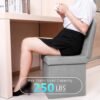 B FSOBEIIALEO Velvet Storage Ottoman with Seat Back, Folding Chair for Living Room, Room Organizer Storage Cubes, Toy Chest Storage Box (Grey, Medium) - Image 7