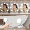 Vanity Mirror with Lights, 13" Hollywood Mirror Tabletop Makeup Mirror with 7 Dimmable LED Bulbs, Large Lighted Mirror for Bedroom Smart Touch Control 3 Colors Light 360°Rotation, - Image 4