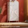 Tall Dresser with 6 Drawers, White Dresser for Bedroom, Tall Storage Tower for Closet, Nursery, Dorm, Dresser Organizer with Sturdy Steel Frame, Fabric Bins, Leather Finish, Wood Top, White - Image 7