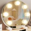 Vanity Mirror with Lights, 13" Hollywood Mirror Tabletop Makeup Mirror with 7 Dimmable LED Bulbs, Large Lighted Mirror for Bedroom Smart Touch Control 3 Colors Light 360°Rotation, - Image 2