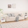 Yoobure White Night Stand with Charging Station, LED Nightstand for Bedroom, Bedside Tables with Adjustable Fabric Drawer, 3-Tier End Table Living Room, Small Side Table with Storage - Image 10