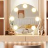 Vanity Mirror with Lights, 13" Hollywood Mirror Tabletop Makeup Mirror with 7 Dimmable LED Bulbs, Large Lighted Mirror for Bedroom Smart Touch Control 3 Colors Light 360°Rotation, - Image 3
