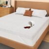 Zenzy 4" Twin Waterproof Mattress Topper Cover, [100% Waterproof] [Ultra-Soft] Cover for Mattress Topper, Washable & with Adjustable Straps, Oeko-TEX Certified [Only Cover]- Beige - Image 2
