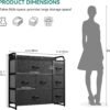 YITAHOME Fabric Dresser with 7 Drawers - Storage Tower with Large Capacity, Organizer Unit for Living Room - Sturdy Steel Frame, Easy Pull Fabric Bins & Wooden Top (Black/Grey) - Image 4