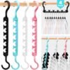 4 Pack College-Dorm-Room-Essentials for Girls,Closet-Organizers and Storage,Closet-Storage Plastic Clothes Hangers with 5 Holes Hangers Space Saving - Image 2