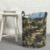 62L Round Laundry Hamper Camouflage Pattern Storage Basket Waterproof Coating Green Camo Organizer Bin For Nursery Clothes Toys - Image 7