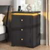 VIAGDO Black Night Stand Set 2 with Charging Station, Nightstand Set of 2 with 3 Storage Drawers, Modern LED Nightstands with Lights, Large Bedside Tables with USB Ports and Outlets for Bedroom, Dorm - Image 9