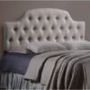 Baxton Studio Morris Modern and Contemporary Fabric Upholstered Button-Tufted Scalloped Headboard Beige/Twin - Image 3
