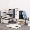 YGYQZ Wood Office Desk Shelf Organizer - Desktop Supplies Cute Dresser Top Organization Storage Rack and Cubicle Decor Aesthetic Bookshelf for Women Man and Kids (Black Wood-Single Tier) - Image 9