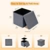 B FSOBEIIALEO Storage Ottoman Cube, Linen Small Foot Seat,for Living Room, Bedroom, Home Office, Dorm Storage Footrest Grey 11.8"x11.8"x11.8" - Image 4