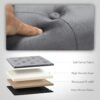 B FSOBEIIALEO Folding Storage Ottoman, Long Ottomans Shoes Bench, Velvet Storaeg Chest Footrest Seat 31.5"x15.7"x15.7" (Grey, Large) - Image 7