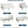 70" Futon Sofa Bed, 4-in-1 Multi-Function Couch Bed with Adjustable Backrest, Modern Convertible Futon, Recliner Love Seat Sleeper Sofa, Small Futon Couch for Living Room, Dorm, Beige - Image 4