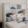 AFI Newport Twin Headboard with Turbo Charger in White - Image 3