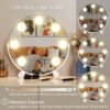 Vanity Mirror with Lights, 13" Hollywood Mirror Tabletop Makeup Mirror with 7 Dimmable LED Bulbs, Large Lighted Mirror for Bedroom Smart Touch Control 3 Colors Light 360°Rotation, - Image 6