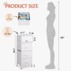 WLIVE Dresser with 4 Drawers, Storage Tower, Organizer Unit, Fabric Dresser for Bedroom, Hallway, Entryway, Closets, Sturdy Steel Frame, Wood Top, Easy Pull Handle, White - Image 4