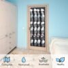 2 Pack Over The Door Shoes Organizers, Behind Door Shoes Hang Holder Rack with 48 Mesh Large Pockets, Clear Fabric Shoes Hanger Storage Organizer Bag for Bedroom,Pantry,Dorm,Black - Image 3