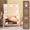 Vanity Mirror with Lights, Lighted Makeup Mirror Hollywood Makeup Mirror with 9 Dimmable Bulbs and 3 Color Lighting Modes, Smart Touch Control, 360°Rotation - Image 6