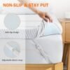bedluxury 3 Inch TwinXL Size Mattress Topper Gel Memory Foam, High Density Soft Foam Mattress Pad Cover for Pressure Relief, Bed Topper with Removable Breathable Cover - Image 6