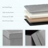 B FSOBEIIALEO Velvet Storage Ottoman with Seat Back, Folding Chair for Living Room, Room Organizer Storage Cubes, Toy Chest Storage Box (Grey, Medium) - Image 6