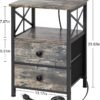 AMHANCIBLE Night Stand Set 2, Nightstand with Charging Station, End Tables Living Room with USB Ports and Outlets, Bedside Table with Fabric Drawers for Bedroom, Ink Grey HET05XKG - Image 4